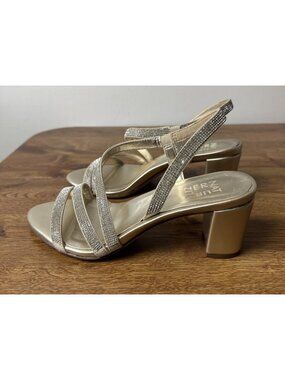 Naturalizer Womens Vanessa2 Rhinestone Embellished Strappy Heeled Sandal Size 7W